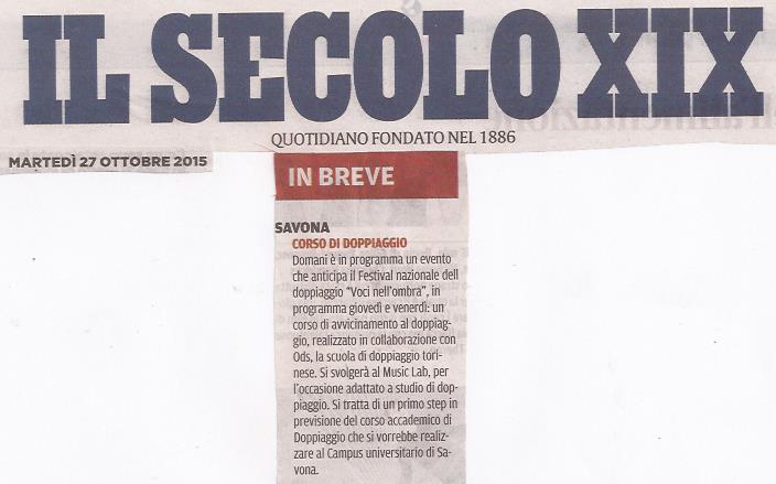 Il Secolo XIX | martedì 27 ottobre