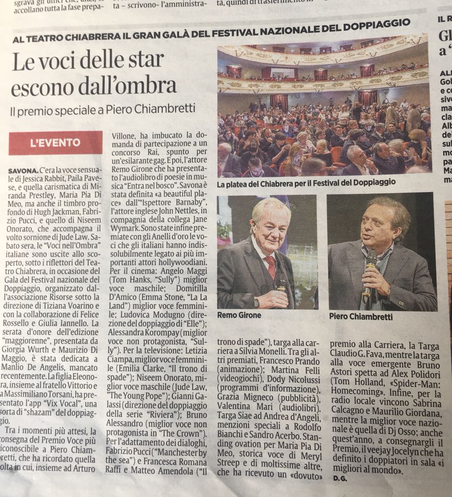 Il Secolo XIX | lunedì 23 ottobre 2017