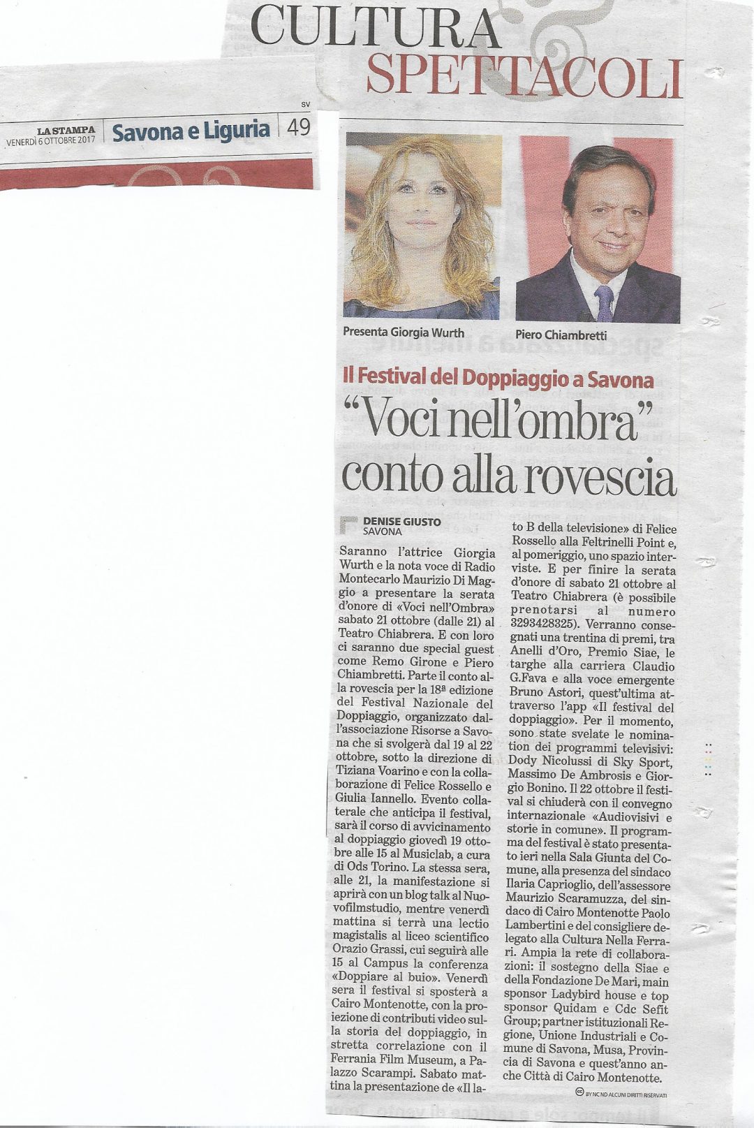 La Stampa | venerdì 6 ottobre 2017